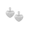 S925 Sterling Silver Brushed Frosted Texture Love Eearrings