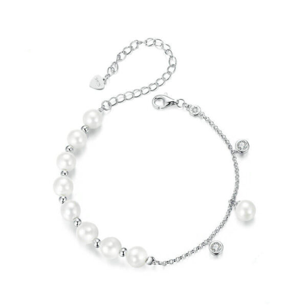 S925 Sterling Silver Elegant Pearl Tassel Bracelet