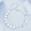 S925 Sterling Silver Elegant Pearl Tassel Bracelet