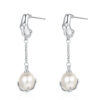 S925 Sterling Silver Geometric Irregular Freshwater Pearl Earrings