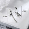 S925 Sterling Silver Mechanical Rabbit Chain Mismatched Earrings