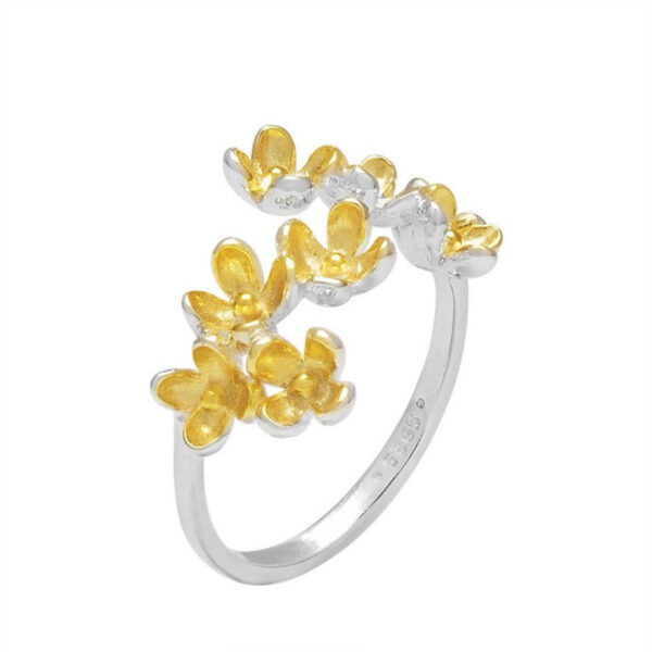 S925 Sterling Silver Original Simple Osmanthus Open Ring