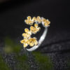 S925 Sterling Silver Original Simple Osmanthus Open Ring