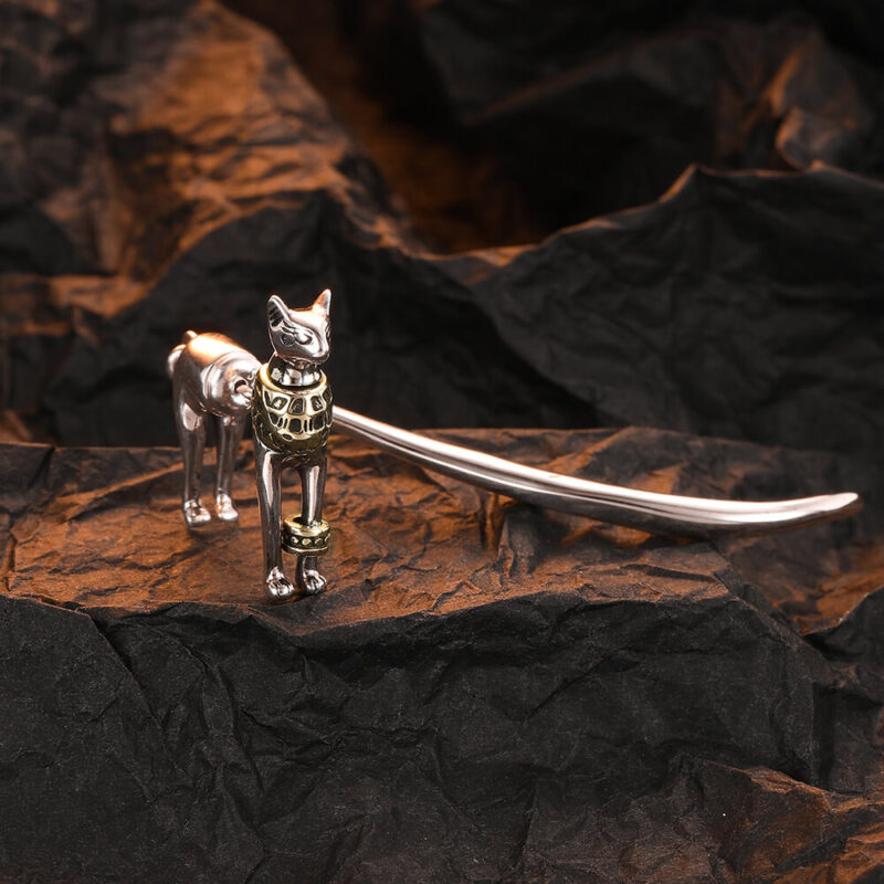 S925 Sterling Silver Pharaoh Cat Stud Earring