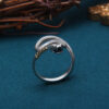 S925 Sterling Silver Rattlesnake Vintage Open Ring