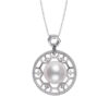 S925 Sterling Silver Vintage Round Freshwater Pearl Hollow Pendant