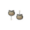 Shell Kitten Pearl Mismatched Stud Earrings