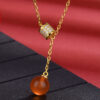 S925 Silver Inlaid Agate Zircon Necklace