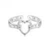 Original S925 Sterling Silver Heart Hollow Open Ring