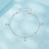 Original S925 Sterling Silver Dynamic Heart Tassel Anklet