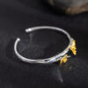 Original S925 Sterling Silver Retro Clivia Open Bracelet