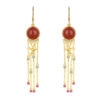 S925 Silver Inlaid Agate Tassel Zircon Earrings