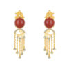 S925 Silver Inlaid Agate Zircon Tassel Earrings