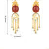 S925 Silver Inlaid Agate Zircon Tassel Earrings