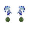 S925 Silver Inlaid Natural Hetian Jade Enamel Fish Earrings