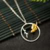 S925 Silver Original Design Bird Willow Leaf Necklace