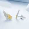 S925 Silver Original Electroplated Wing Stud Earrings