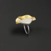 S925 Silver Original Inlaid White Shell Simple Beautiful Open Ring