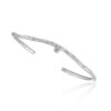 S925 Sterling Silver Inlaid Zircon Thin Circle Irregular Open Bracelet