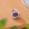 S925 Sterling Silver Lapis Lazuli Flower Butterfly Oval Open Ring