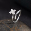 S925 Sterling Silver Original Design Hyacinth Open Ring