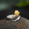 S925 Sterling Silver Original Design Tulip Open Ring