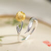 S925 Sterling Silver Original Design Tulip Open Ring