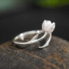 S925 Sterling Silver Original Design Tulip Open Ring