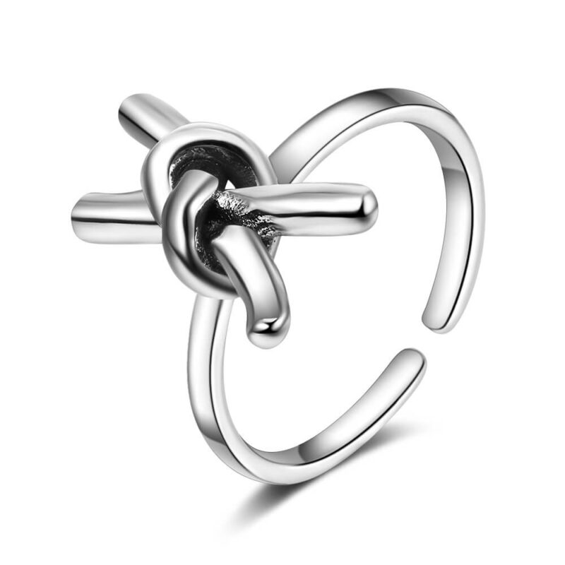 S925 Sterling Silver Retro Design Geometric Open Ring