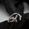 S925 Sterling Silver Shaped Cross Inlaid Zircon Open Ring