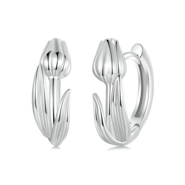 Original S925 Sterling Silver Tulip Hoop Earrings