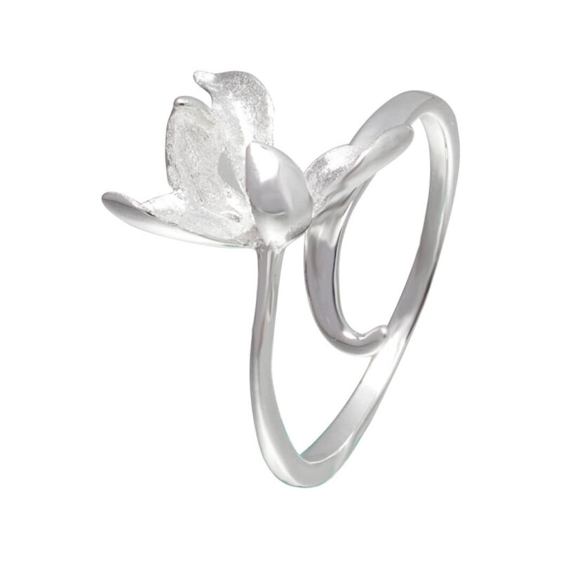 S925 Sterling Silver Original Simple Clivia Open Ring