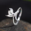 S925 Sterling Silver Original Simple Clivia Open Ring