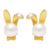 Original S925 Sterling Silver Pearl Cute Freshwater Pearl Rabbit Stud Earrings