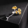 Original S925 Sterling Silver Pearl Ginkgo Leaf Brooch