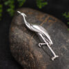 S925 Sterling Silver Original Design Red-crowned Crane Brooch