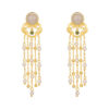 S925 Silver Inlaid Hetian Jade Pearl Tassel Earrings