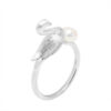 S925 Silver Original Design Pearl Swan Open Ring