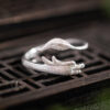 S925 Silver Original Design Simple Dragon Open Ring