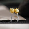 S925 Silver Original Design Tulip Stud Earrings