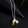 S925 Silver Original Freshwater Pearl Fish Tail Necklace