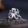 S925 Silver Original Punk Style Octopus Open Ring