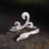 S925 Silver Original Simple Ethnic Style Phoenix Open Ring