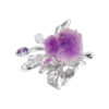 S925 Sterling Silver Butterfly Baroque Pearl Amethyst Open Ring