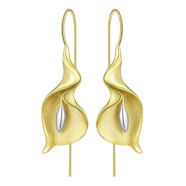 S925 Sterling Silver Calla Lily Ear Hooks