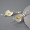 S925 Sterling Silver Calla Lily Ear Hooks