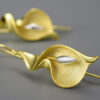 S925 Sterling Silver Calla Lily Ear Hooks