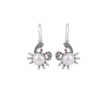 S925 Sterling Silver Freshwater Pearl Retro Crab Earrings