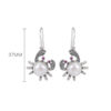 S925 Sterling Silver Freshwater Pearl Retro Crab Earrings