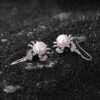 S925 Sterling Silver Freshwater Pearl Retro Crab Earrings